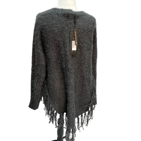 NWT Papa Grey Fringe Long Sleeve Sweater Size XS - Picture 8 of 12